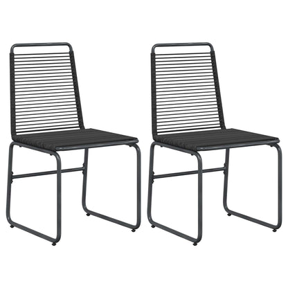vidaXL Garden Chairs 2 pcs Black Rattan 2