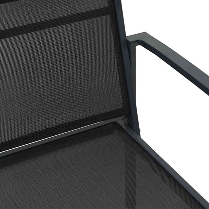vidaXL Garden Chairs 2 pcs Black and Anthracite Textilene Fabric 4