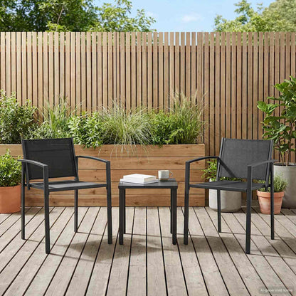vidaXL Garden Chairs 2 pcs Black and Anthracite Textilene Fabric 1