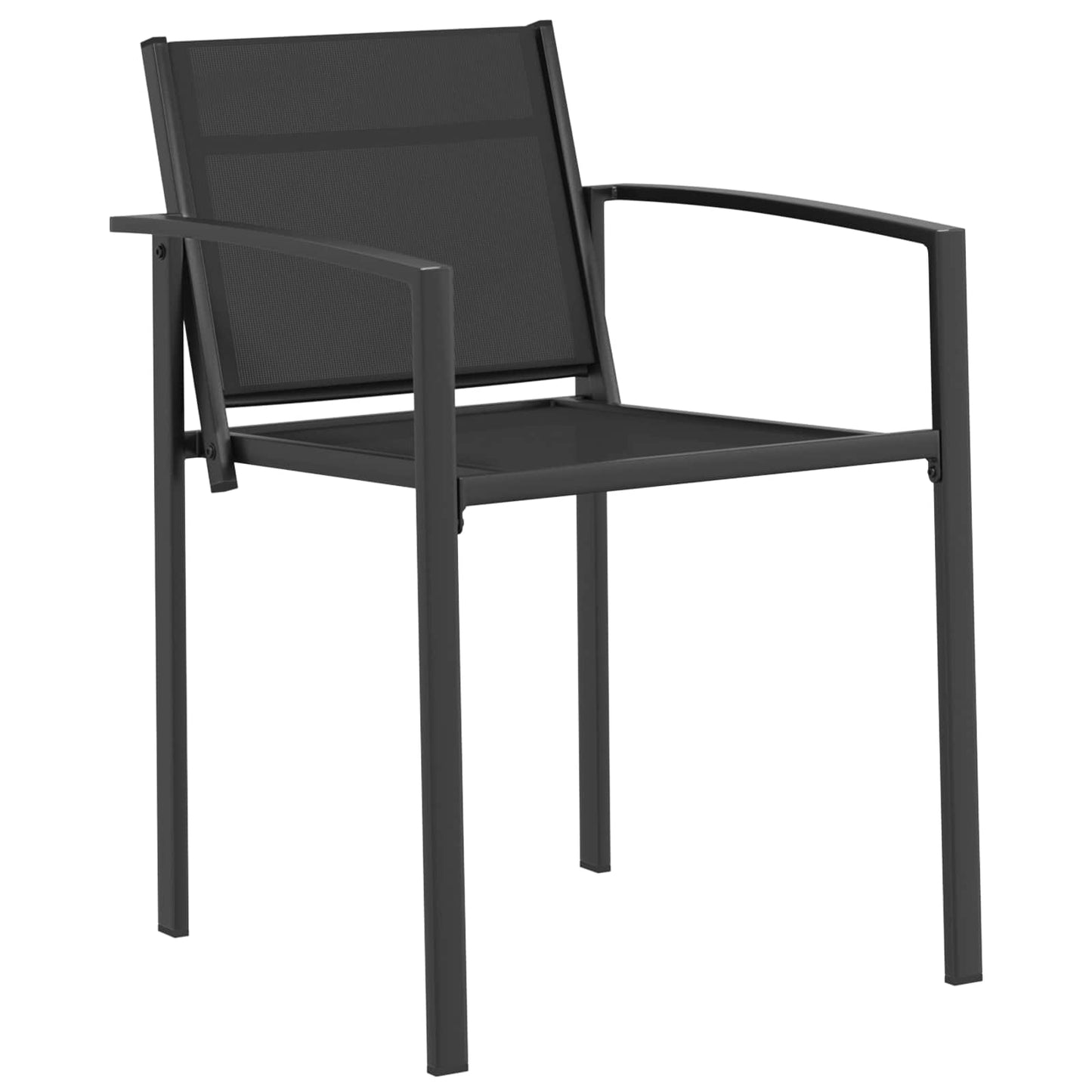 vidaXL Garden Chairs 2 pcs Black and Anthracite Textilene Fabric 3
