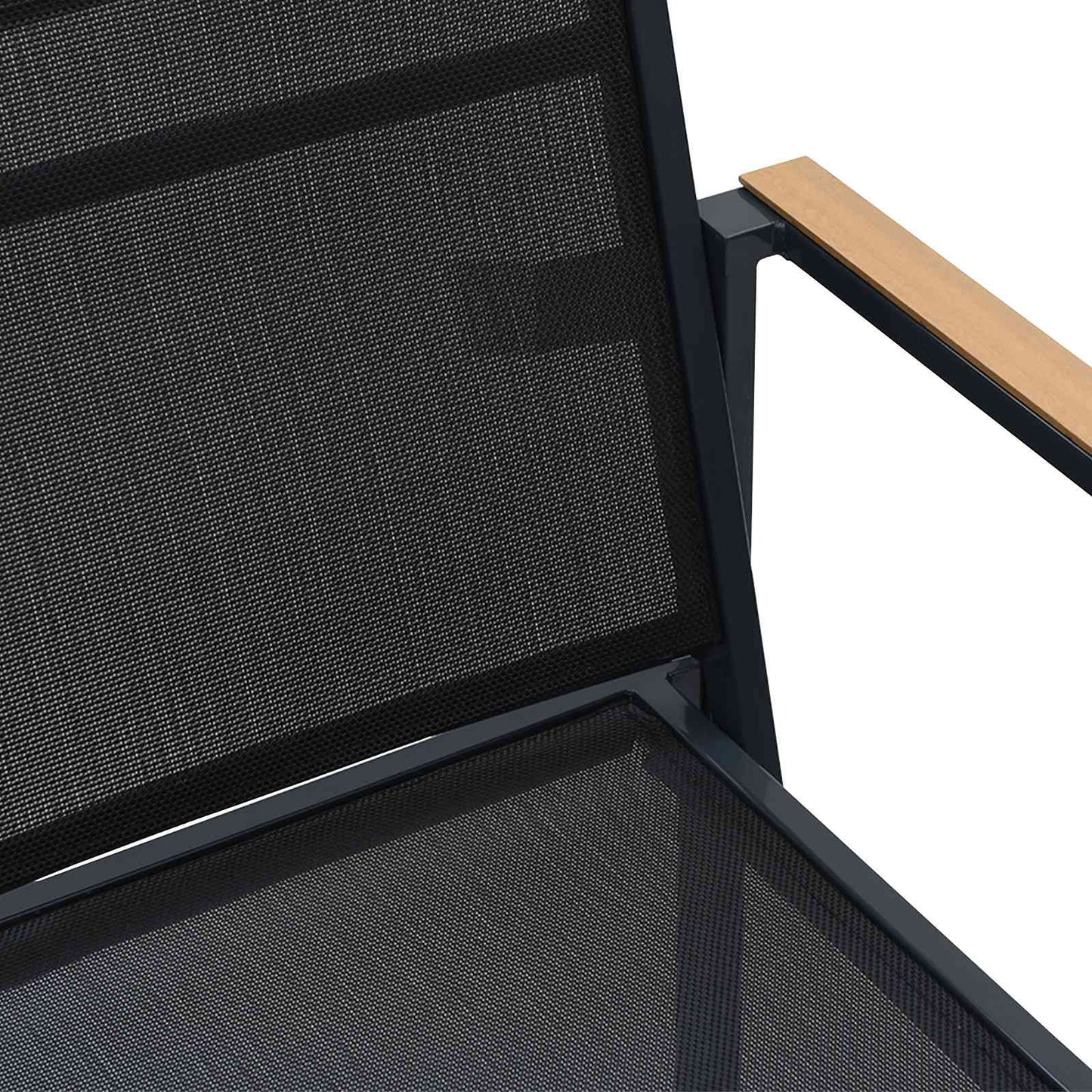 vidaXL Garden Chairs 2 pcs Black and Anthracite Textilene Fabric 4
