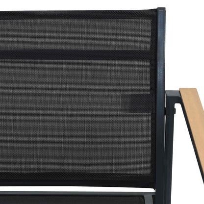 vidaXL Garden Chairs 2 pcs Black and Anthracite Textilene Fabric 5