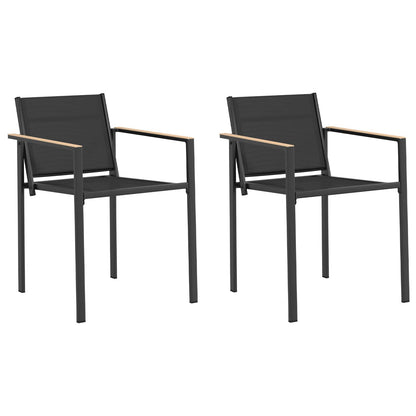vidaXL Garden Chairs 2 pcs Black and Anthracite Textilene Fabric 2