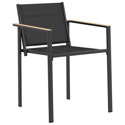 vidaXL Garden Chairs 2 pcs Black and Anthracite Textilene Fabric 3