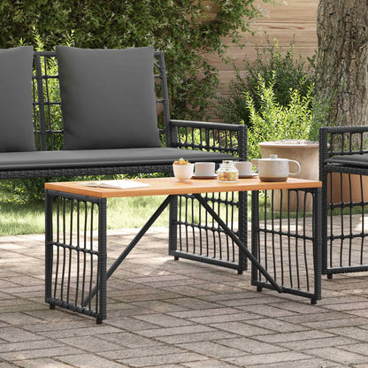vidaXL Outdoor Table Black 80 x 40 x 40 cm Steel and Poly Rattan 4