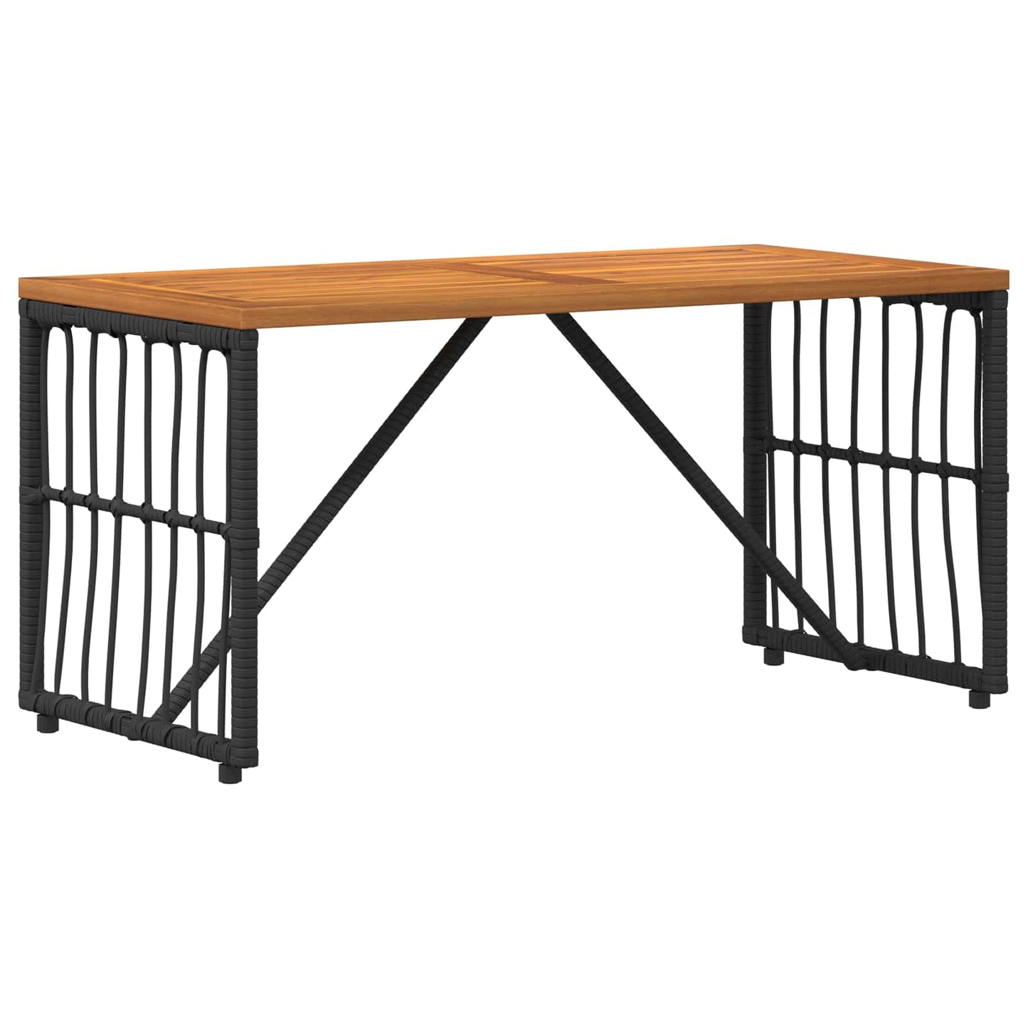 vidaXL Outdoor Table Black 80 x 40 x 40 cm Steel and Poly Rattan 2