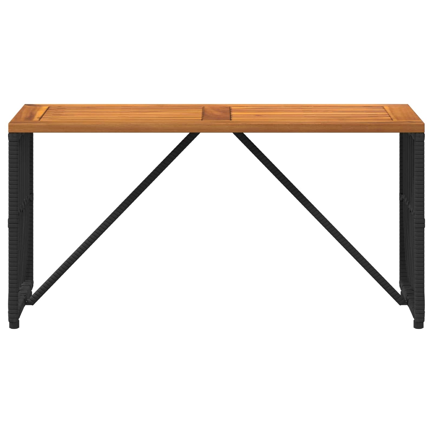 vidaXL Outdoor Table Black 80 x 40 x 40 cm Steel and Poly Rattan 5