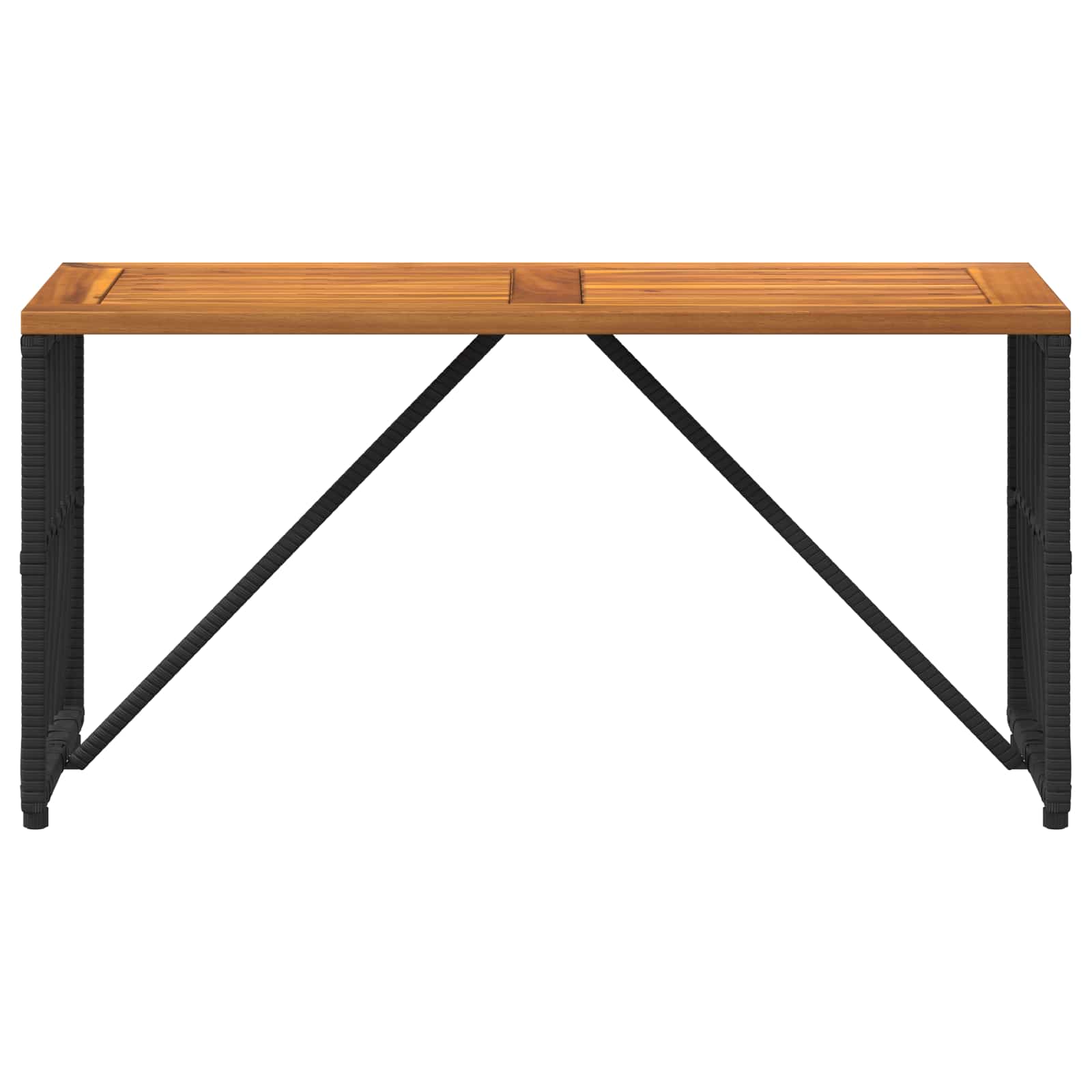 vidaXL Outdoor Table Black 80 x 40 x 40 cm Steel and Poly Rattan 5