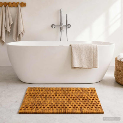 vidaXL Bath Mats Natural 55 x 80 cm Solid Acacia Wood