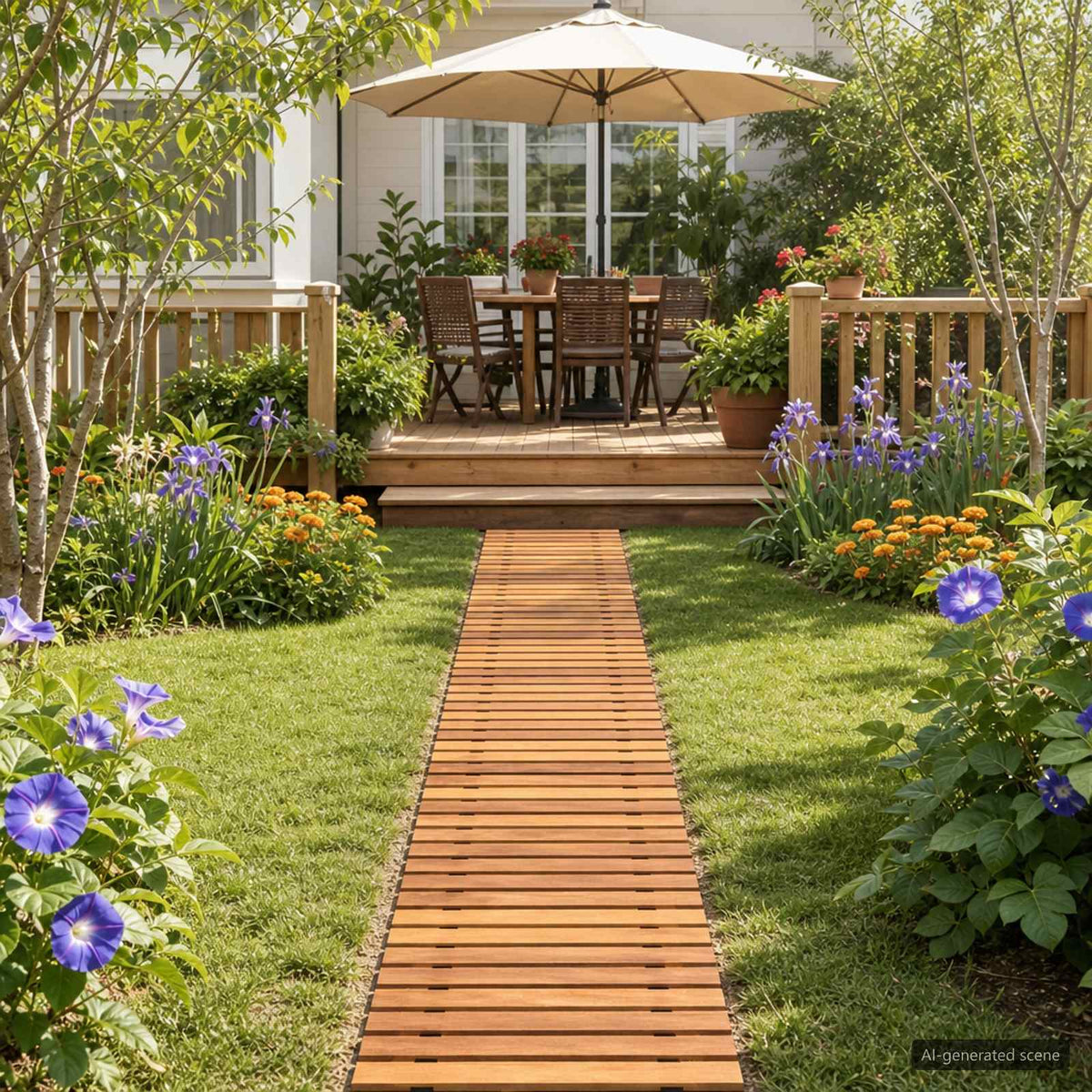 Garden Pathway Natural Solid Acacia Wood 200 x 40 cm 3