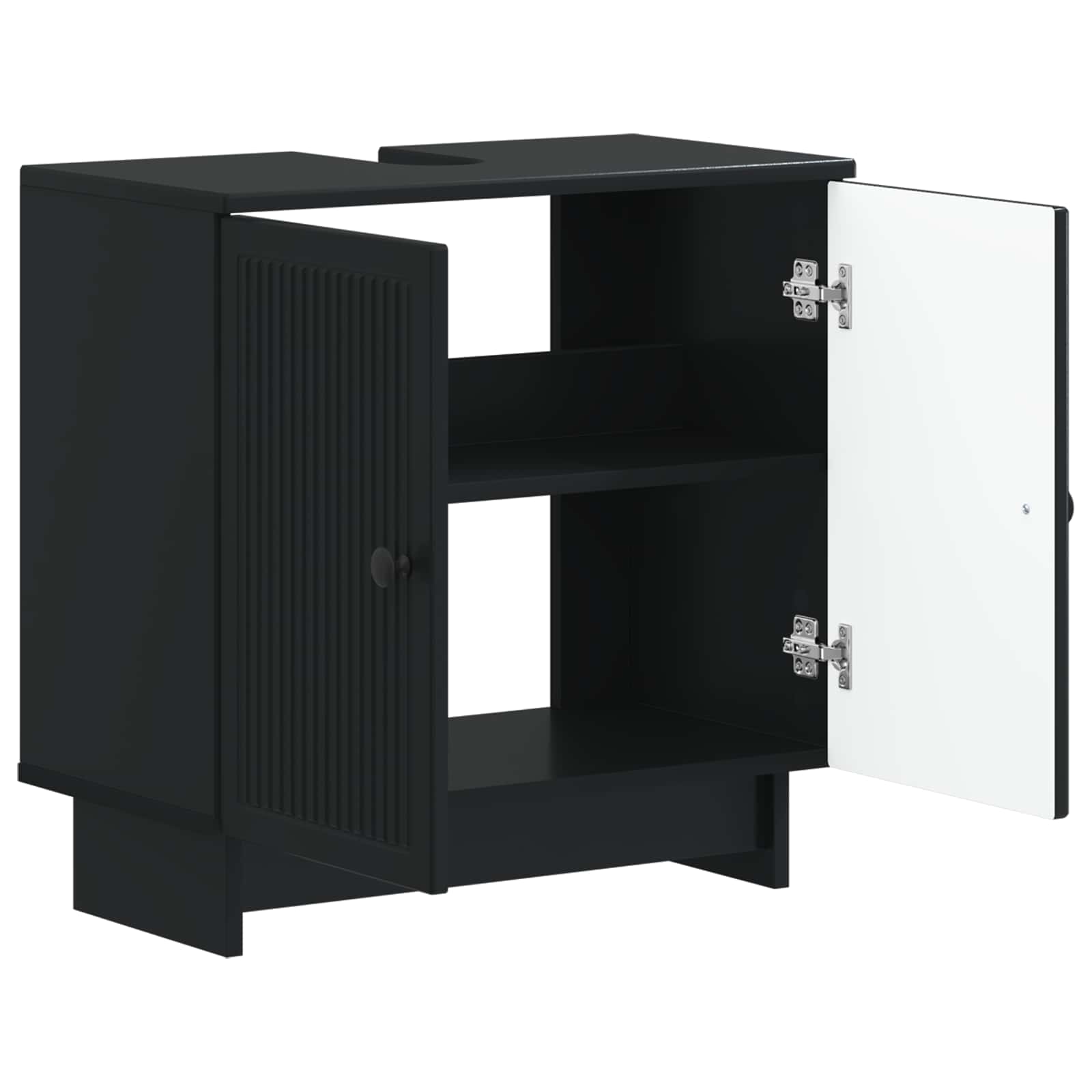 vidaXL Bathroom Sink Cabinet EDE Black 59.5 x 31.5x 59 cm 2