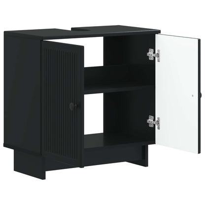 vidaXL Bathroom Sink Cabinet EDE Black 59.5 x 31.5x 59 cm 2