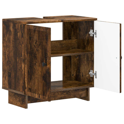 vidaXL Bathroom Sink Cabinet EDE Smoked Oak 59.5 x 31.5x 59 cm 2