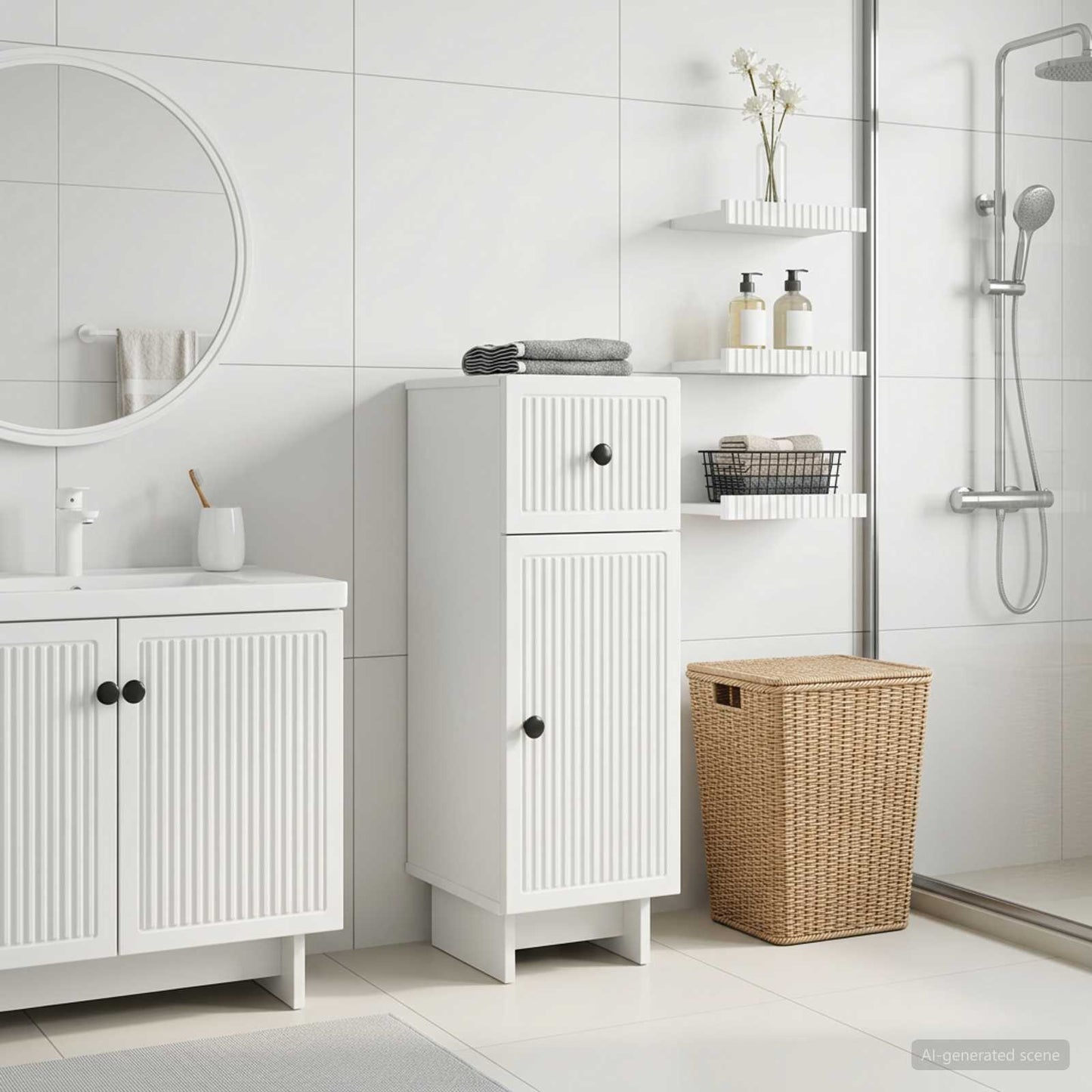 vidaXL Bathroom Storage Cainet EDE White 30 x 31 x 80 cm 1