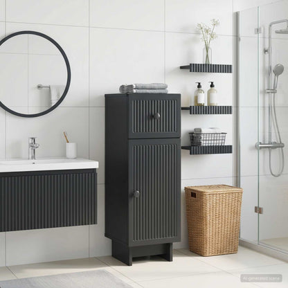 vidaXL Bathroom Storage Cainet EDE Black 30 x 31 x 80 cm 1