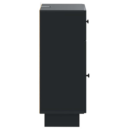 vidaXL Bathroom Storage Cainet EDE Black 30 x 31 x 80 cm 5