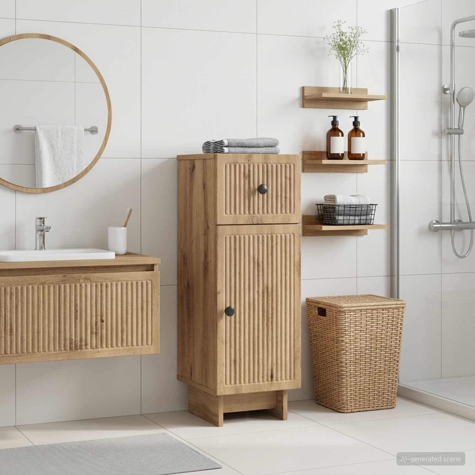 vidaXL Bathroom Storage Cainet EDE Artisan Oak 30 x 31 x 80 cm 1