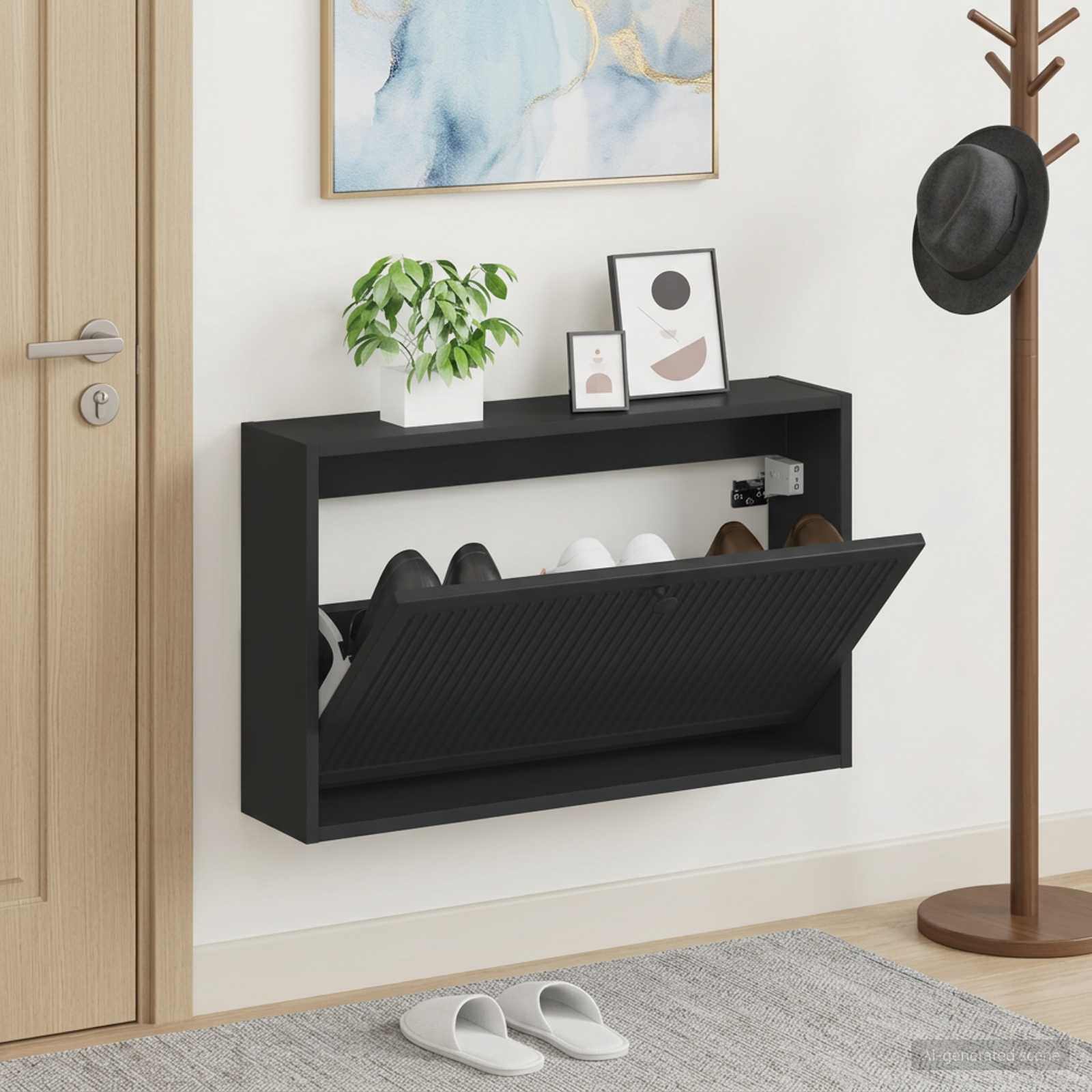 vidaXL Wall-Mounted Shoe Cabinet EDE 71 x 17 x 43 cm Engineered Wood 1