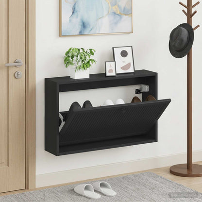 vidaXL Wall-Mounted Shoe Cabinet EDE 71 x 17 x 43 cm Engineered Wood 1