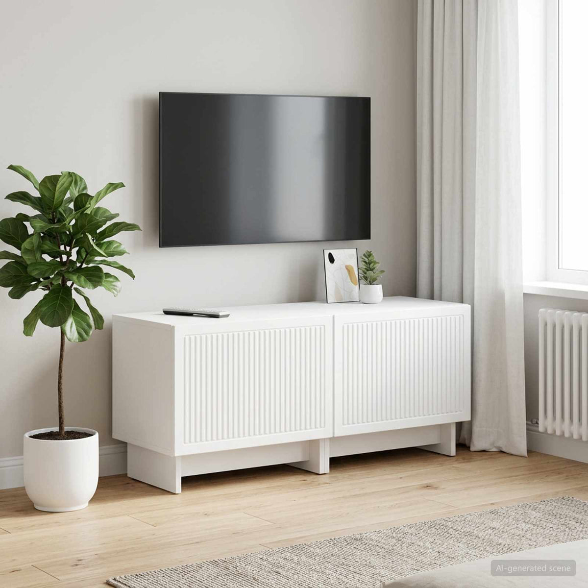 vidaXL TV Cabinet White Engineered Wood 1