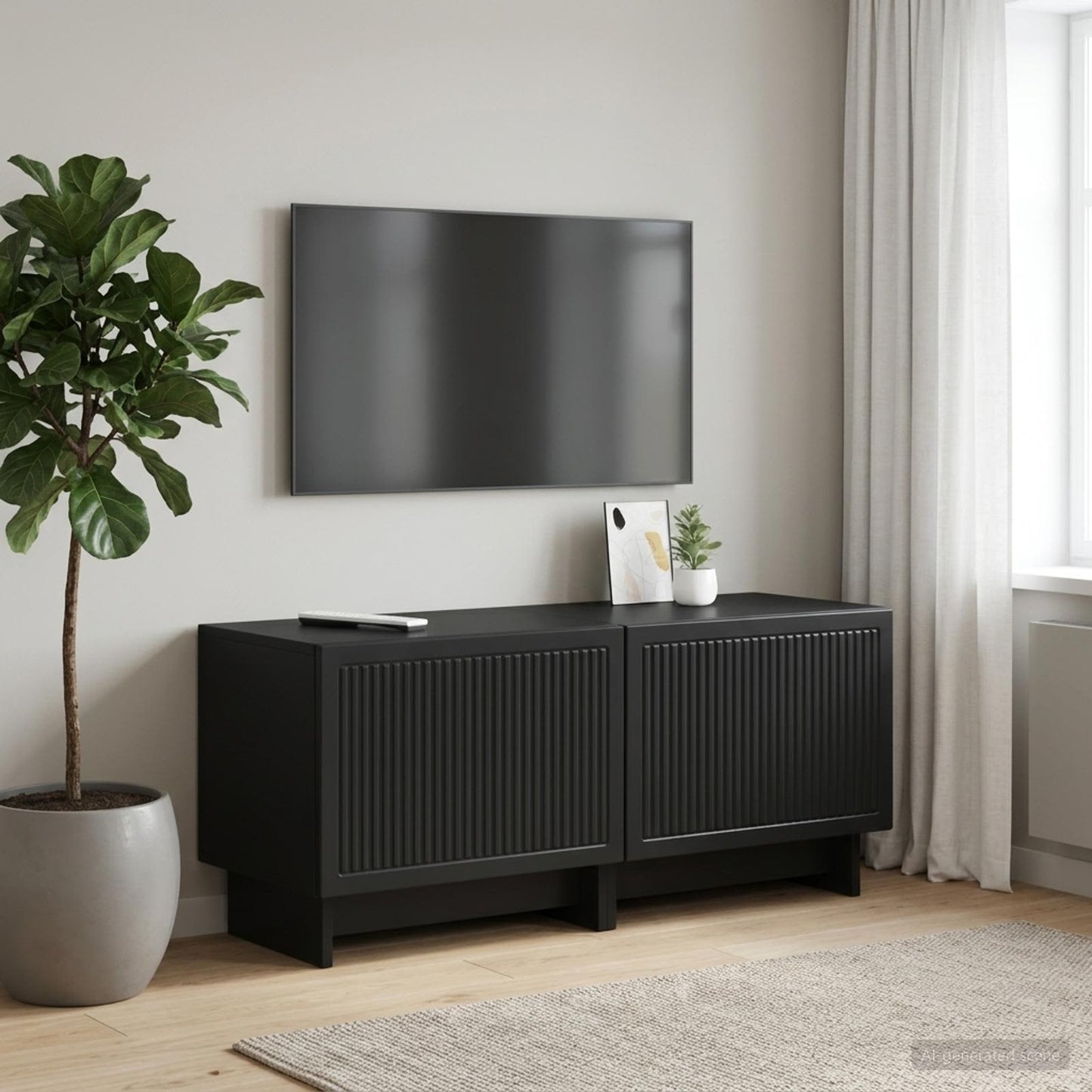vidaXL TV Cabinet Black Engineered Wood 1
