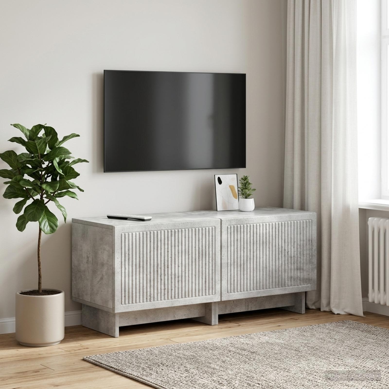 vidaXL TV Cabinet Concrete Grey Engineered Wood 1