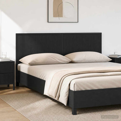 vidaXL Wall-Mounted Headboard EDE Black Engineered Wood 1