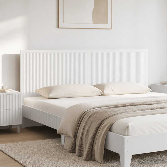 vidaXL Wall-Mounted Headboard EDE White Engineered Wood in a bedroom setting