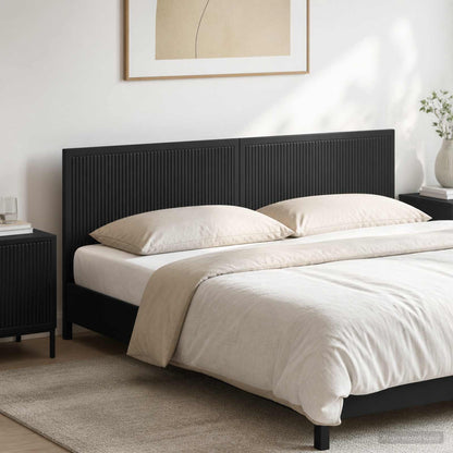 vidaXL Wall-Mounted Headboard EDE Black Engineered Wood 1