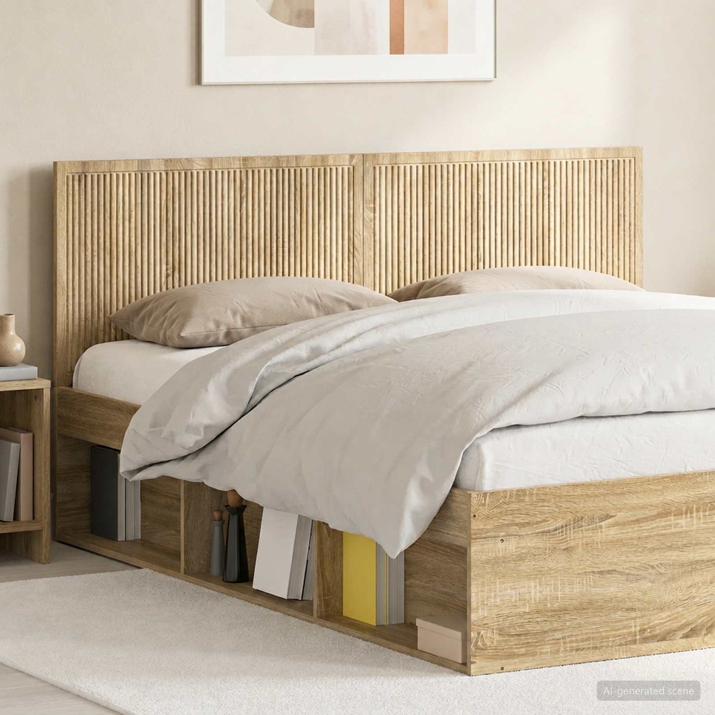 vidaXL Wall-Mounted Headboard EDE Sonoma Oak Engineered Wood 1