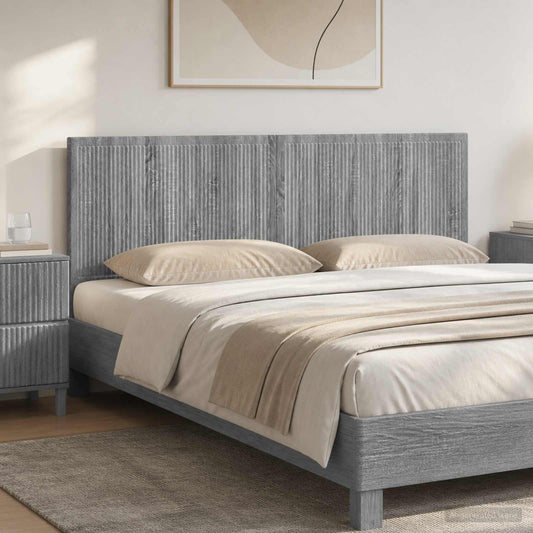 vidaXL Wall-Mounted Headboard EDE Grey Sonoma Engineered Wood in a bedroom setting