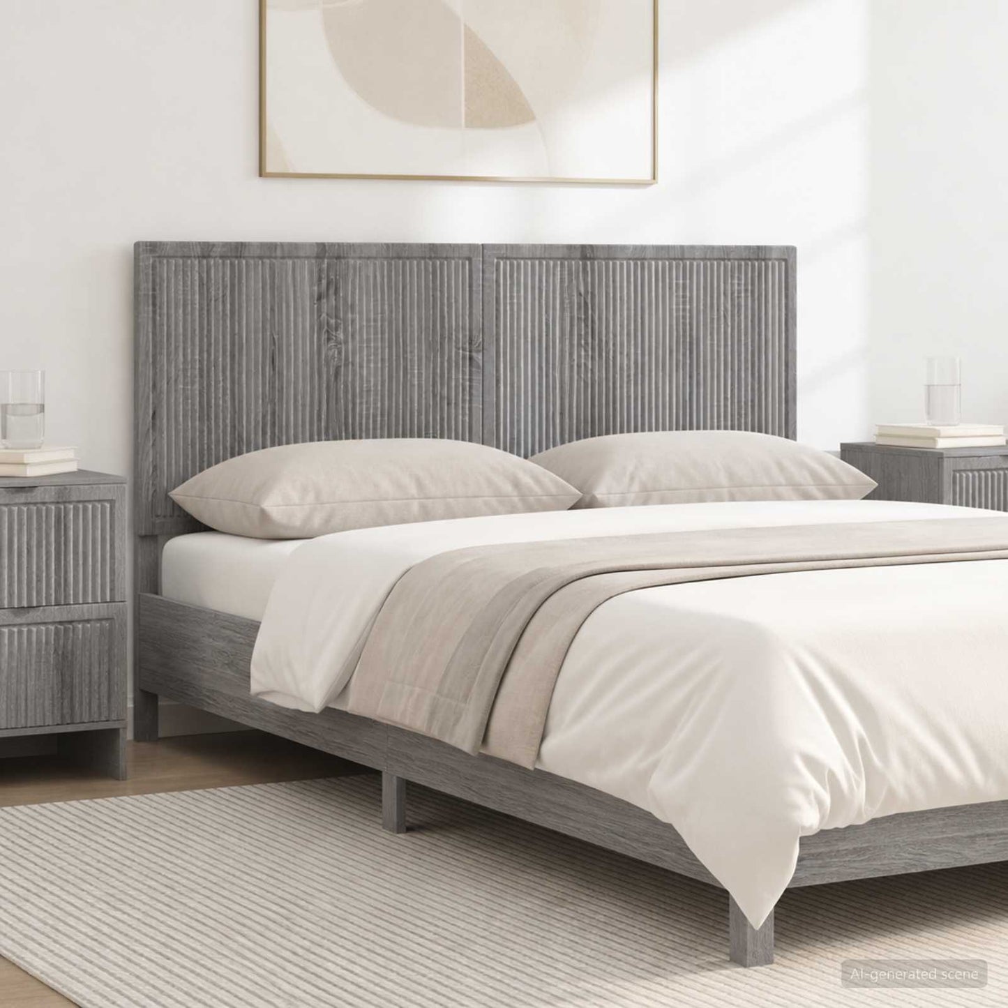 vidaXL Wall-Mounted Headboard EDE Grey Sonoma Engineered Wood 1