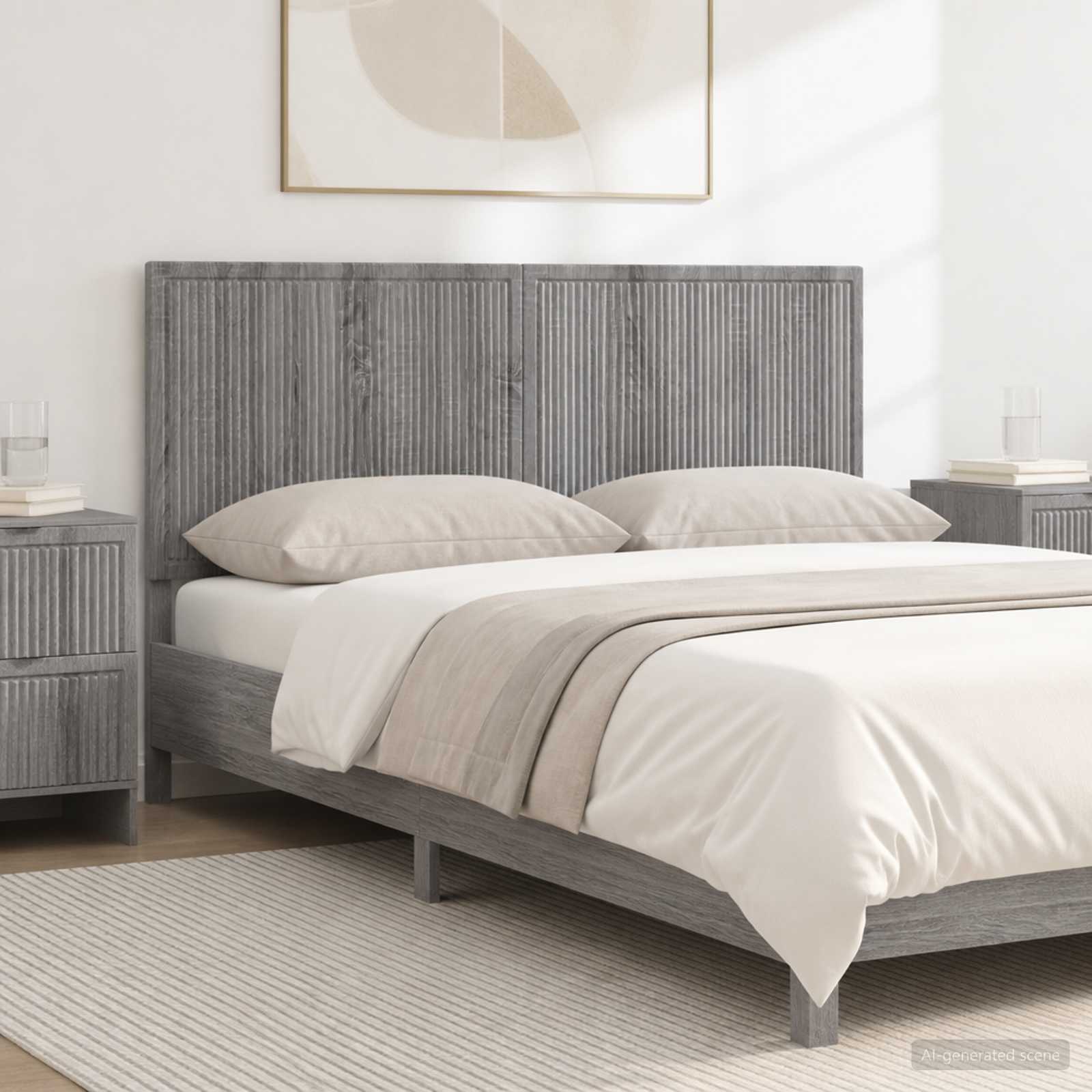 vidaXL Wall-Mounted Headboard EDE Grey Sonoma Engineered Wood 1