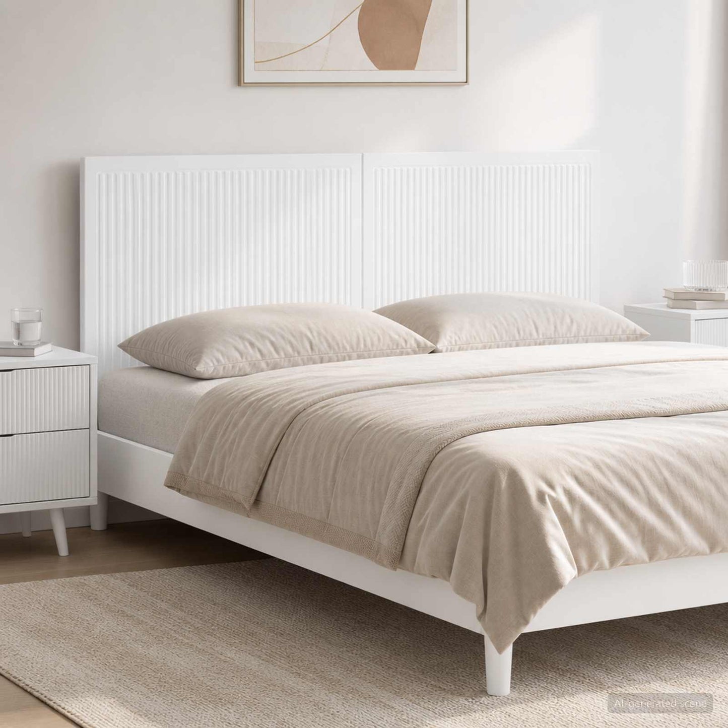 vidaXL Wall-Mounted Headboard EDE White Engineered Wood 1