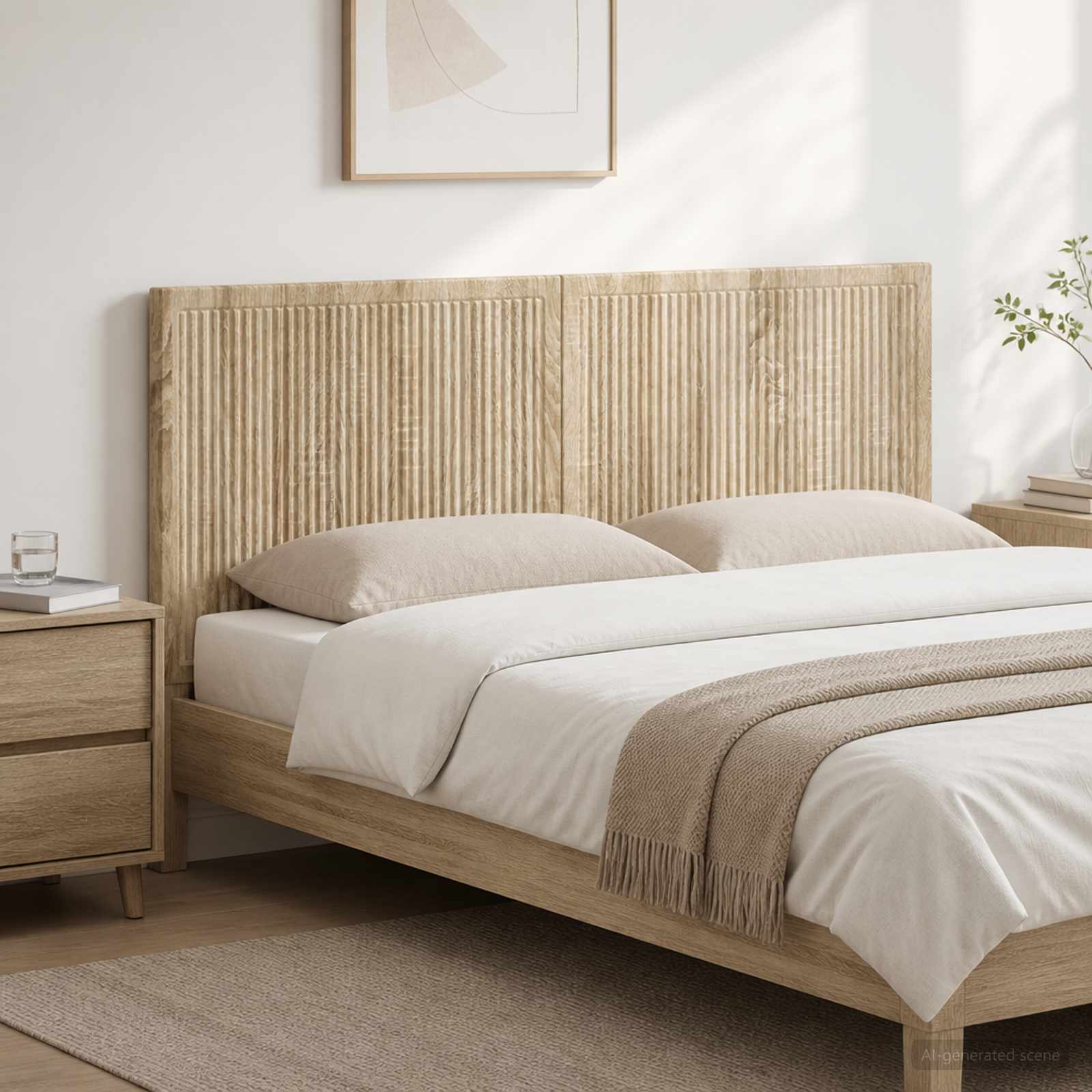 vidaXL Wall-Mounted Headboard EDE Sonoma Oak Engineered Wood 1
