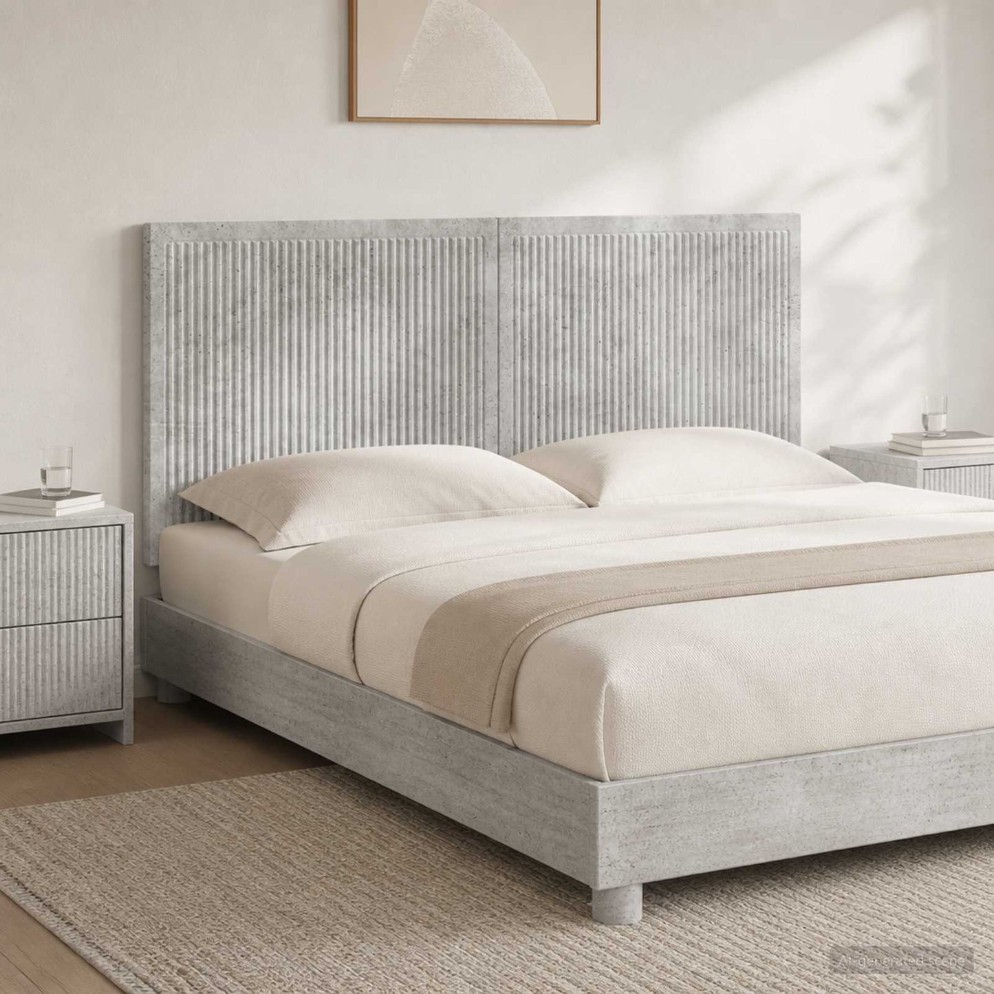 vidaXL Wall-Mounted Headboard EDE Concrete Grey Engineered Wood 1