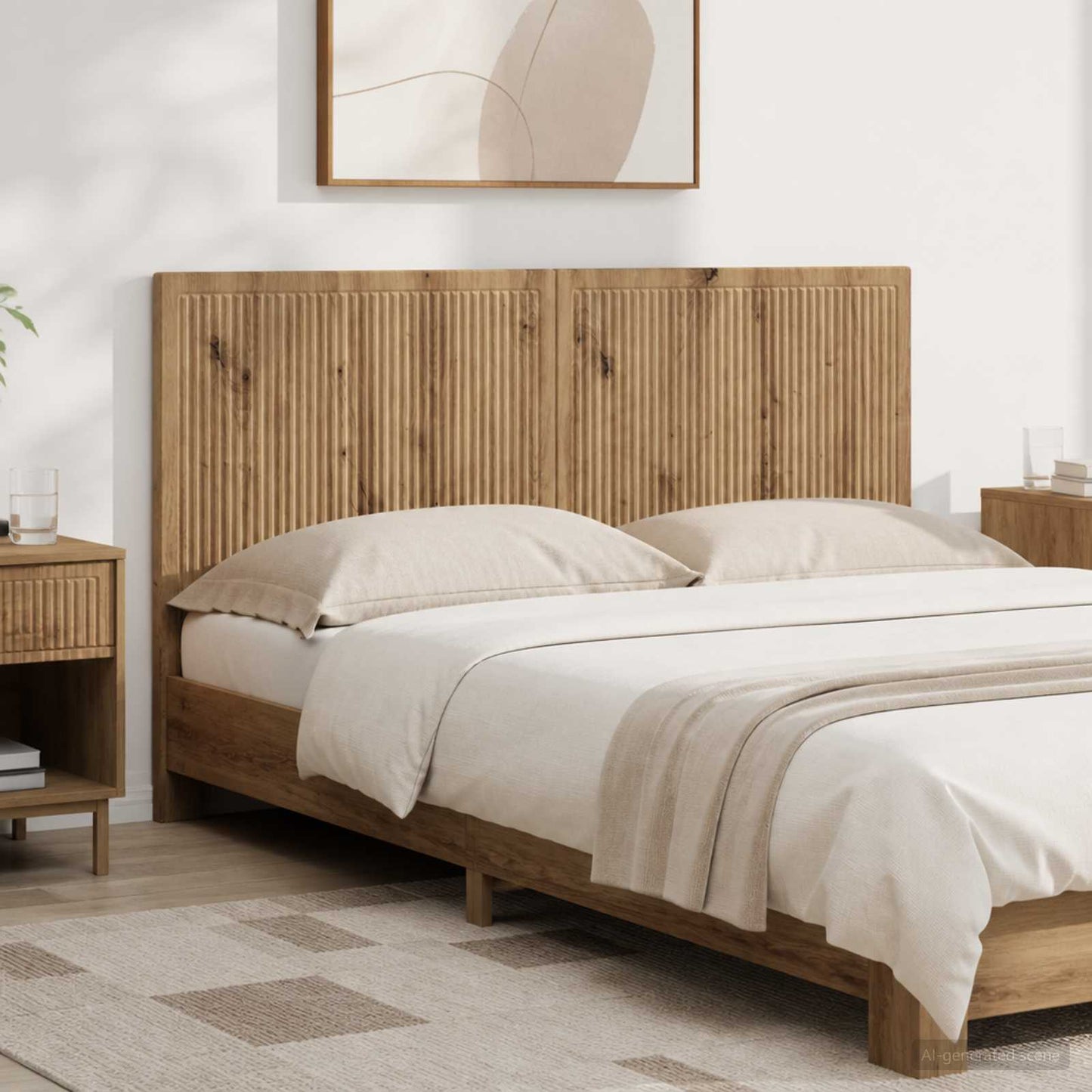vidaXL Wall-Mounted Headboard EDE Artisan Oak Engineered Wood 1