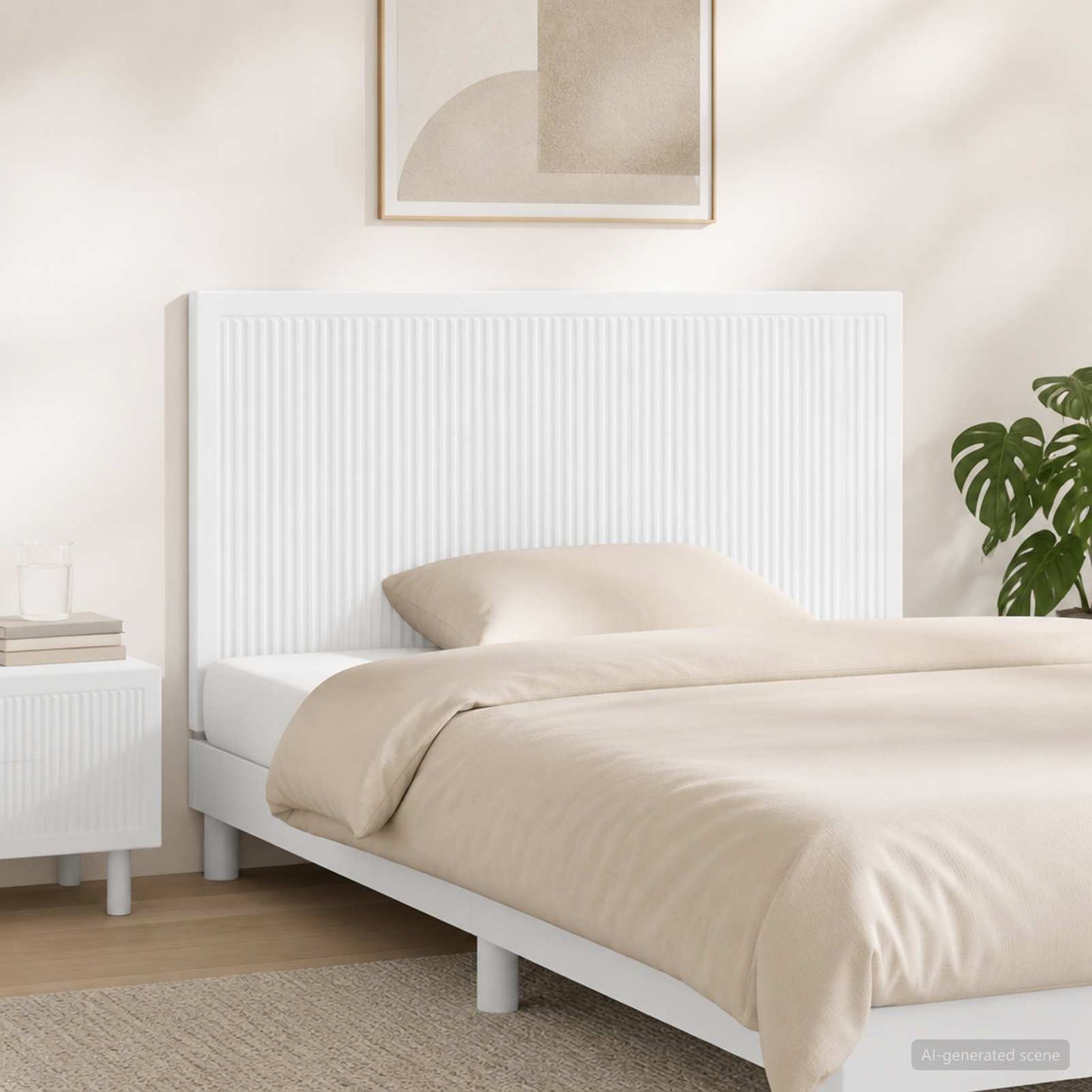 vidaXL Wall-Mounted Headboard EDE White Engineered Wood 1