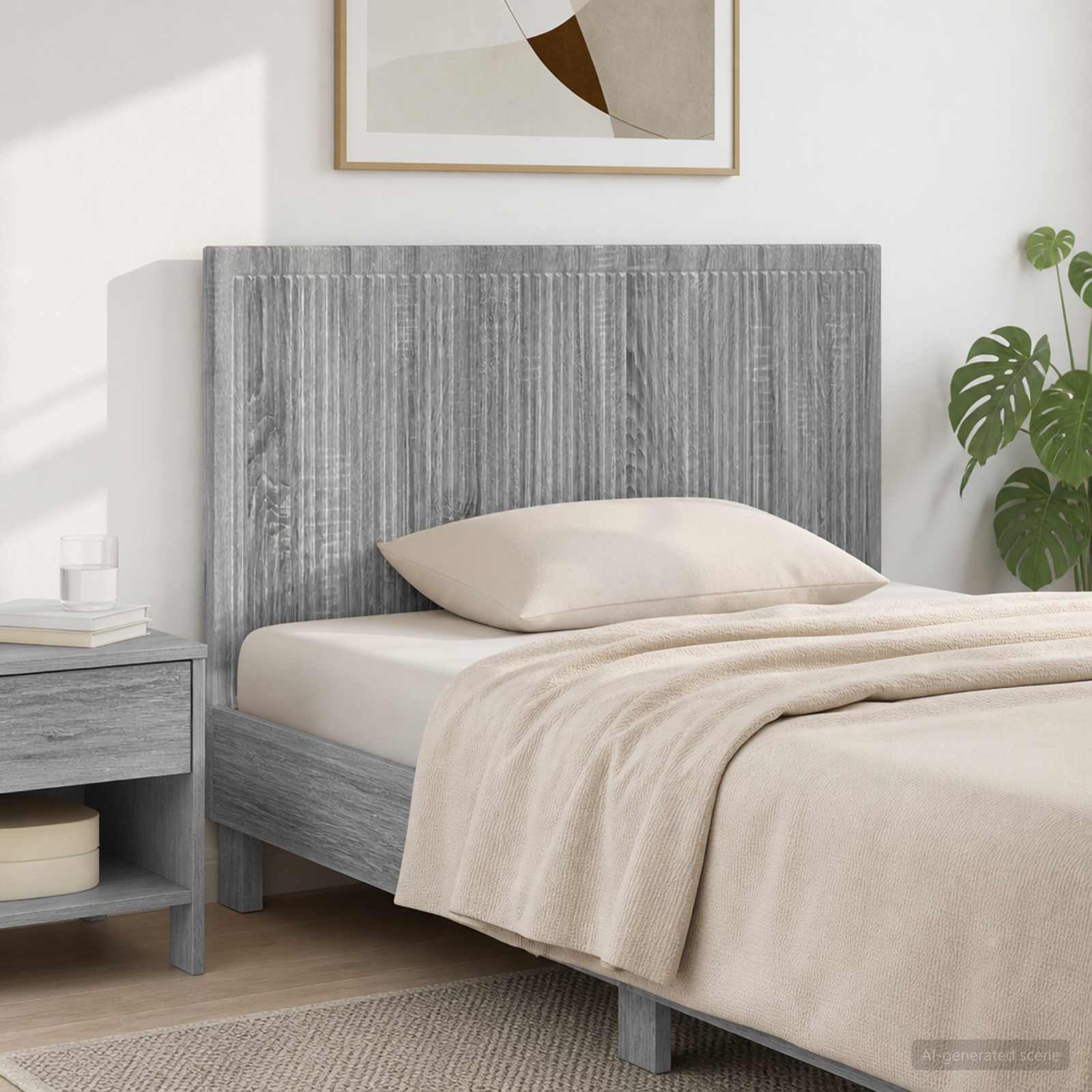 vidaXL Wall-Mounted Headboard EDE Grey Sonoma Engineered Wood 1