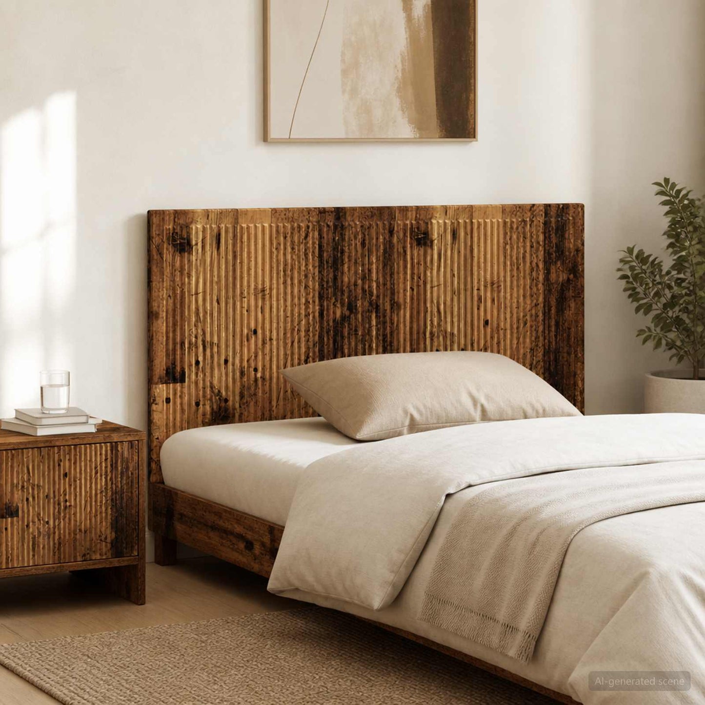 vidaXL Wall-Mounted Headboard EDE Old Wood Engineered Wood 1