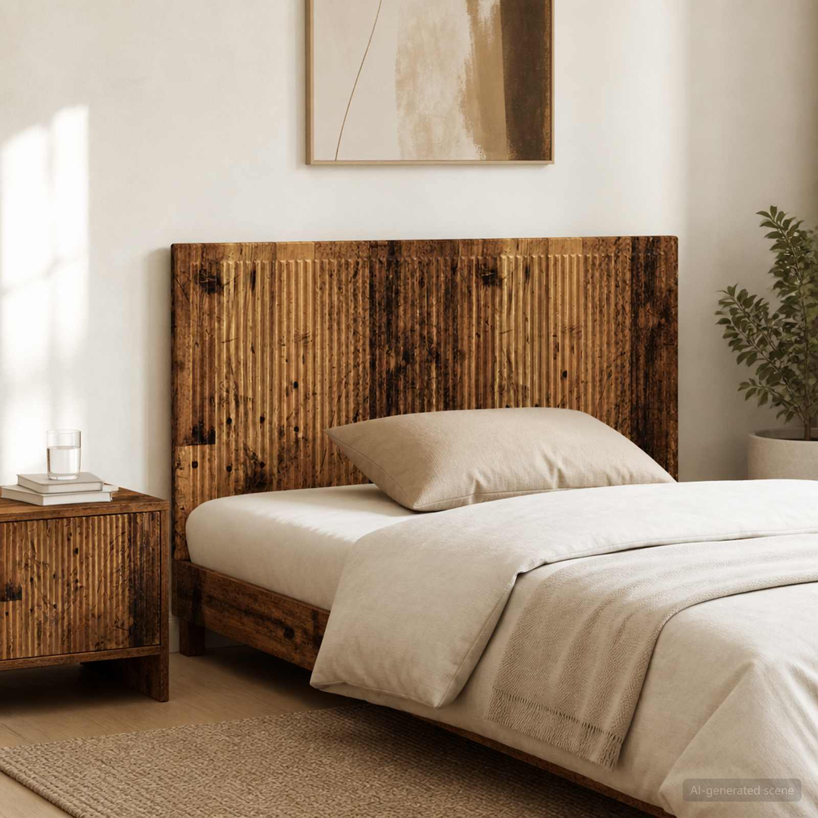 vidaXL Wall-Mounted Headboard EDE Old Wood Engineered Wood 1