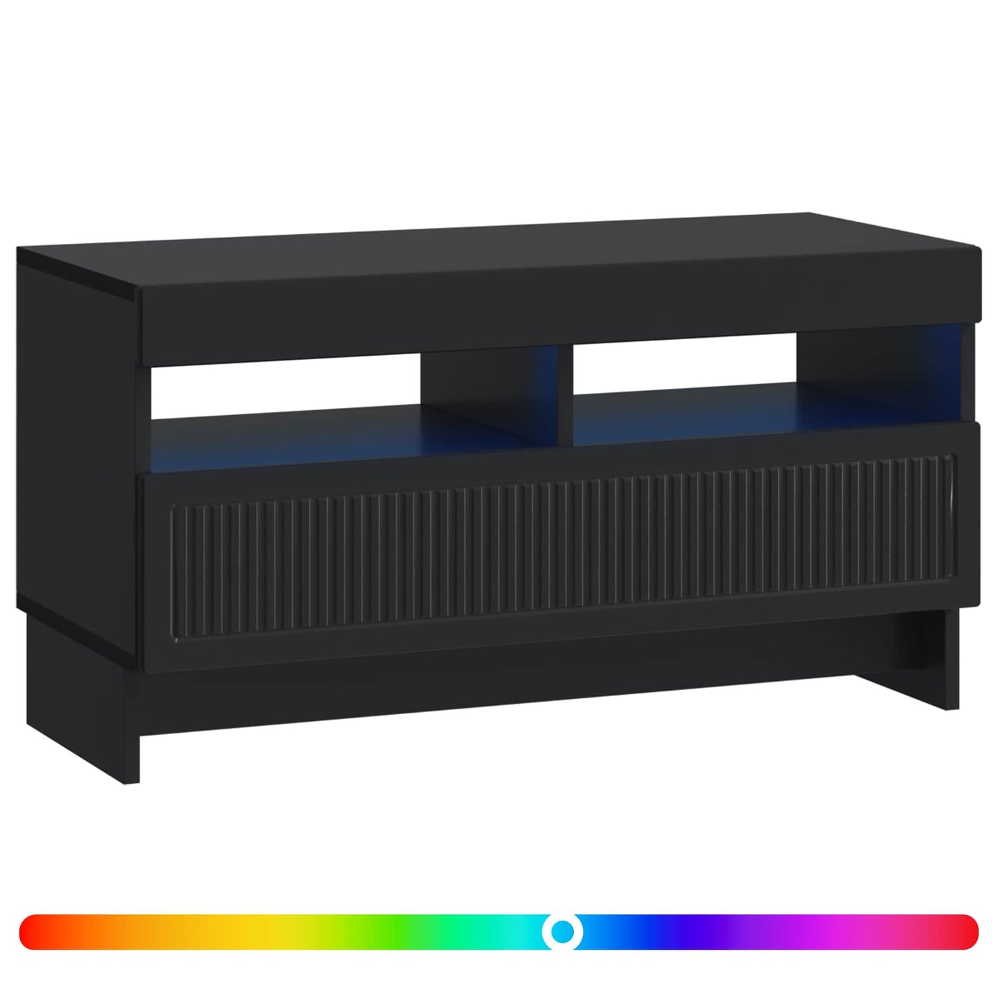vidaXL LED TV Cabinet Black Engineered Wood 3