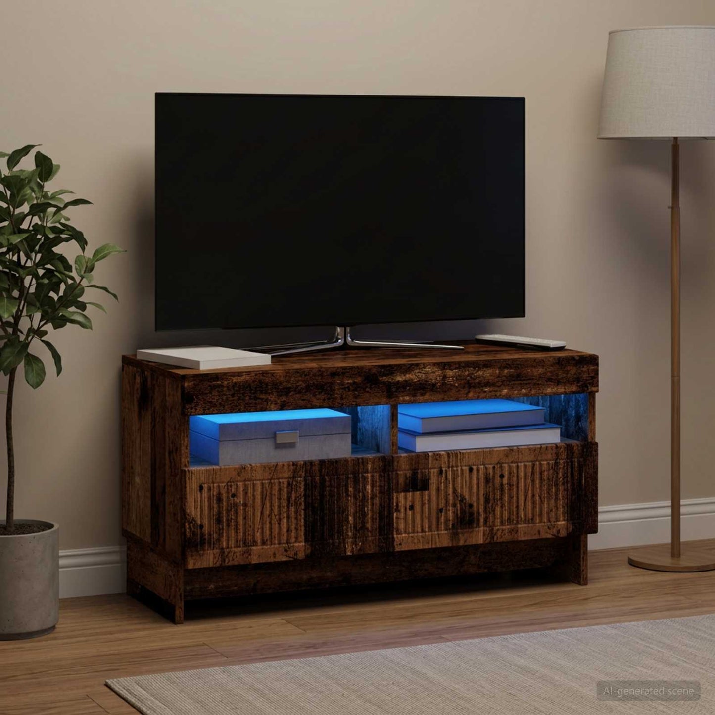 vidaXL LED TV Cabinet Old Wood Engineered Wood 1