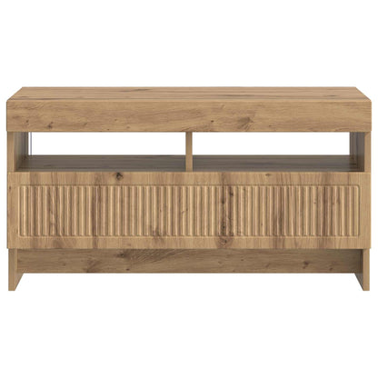 vidaXL LED TV Cabinet Artisan Oak Engineered Wood 6