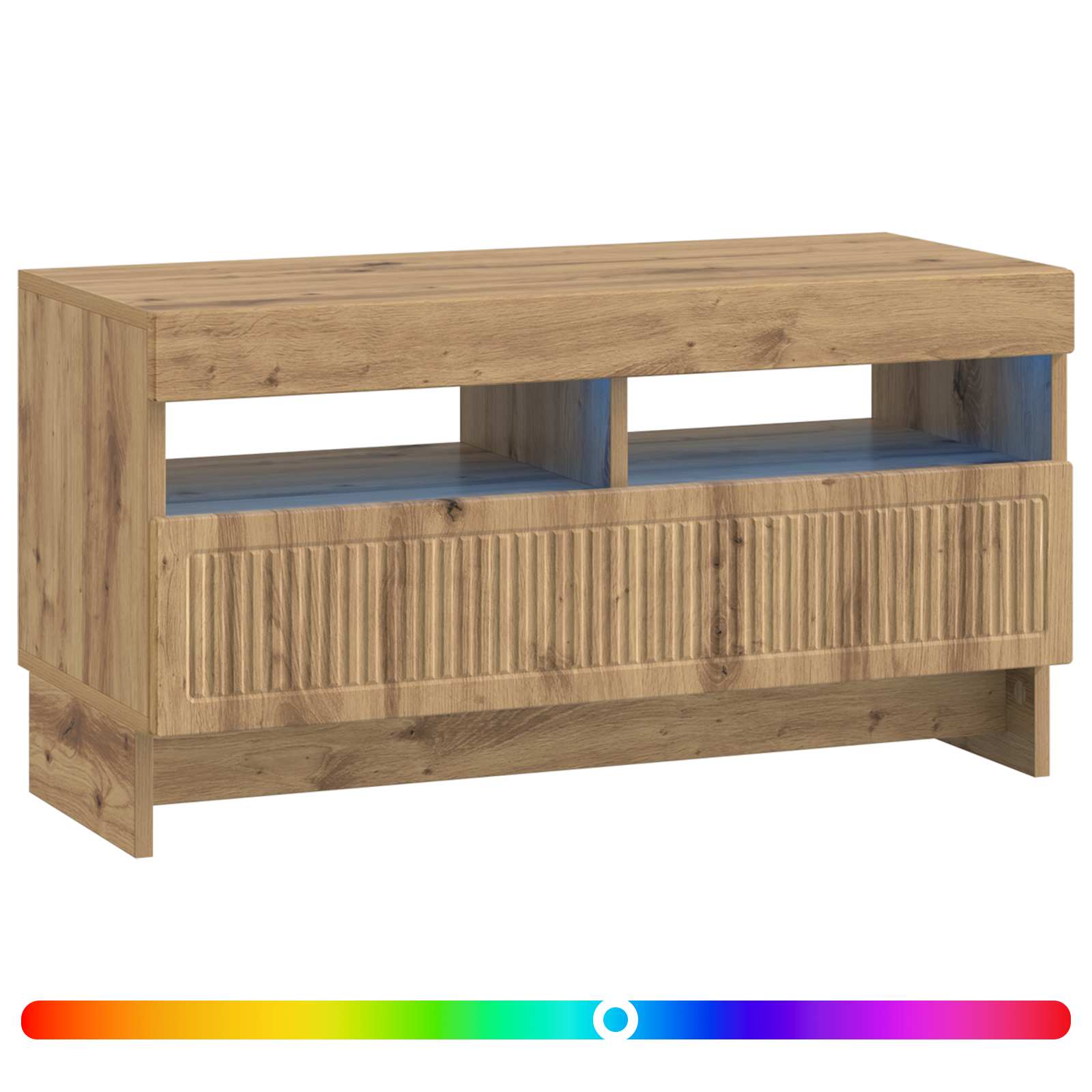 vidaXL LED TV Cabinet Artisan Oak Engineered Wood 3