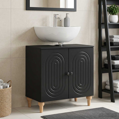 vidaXL Bathroom Sink Cabinet ALKMAAR Black 59.5 x 31.5x 59 cm 1