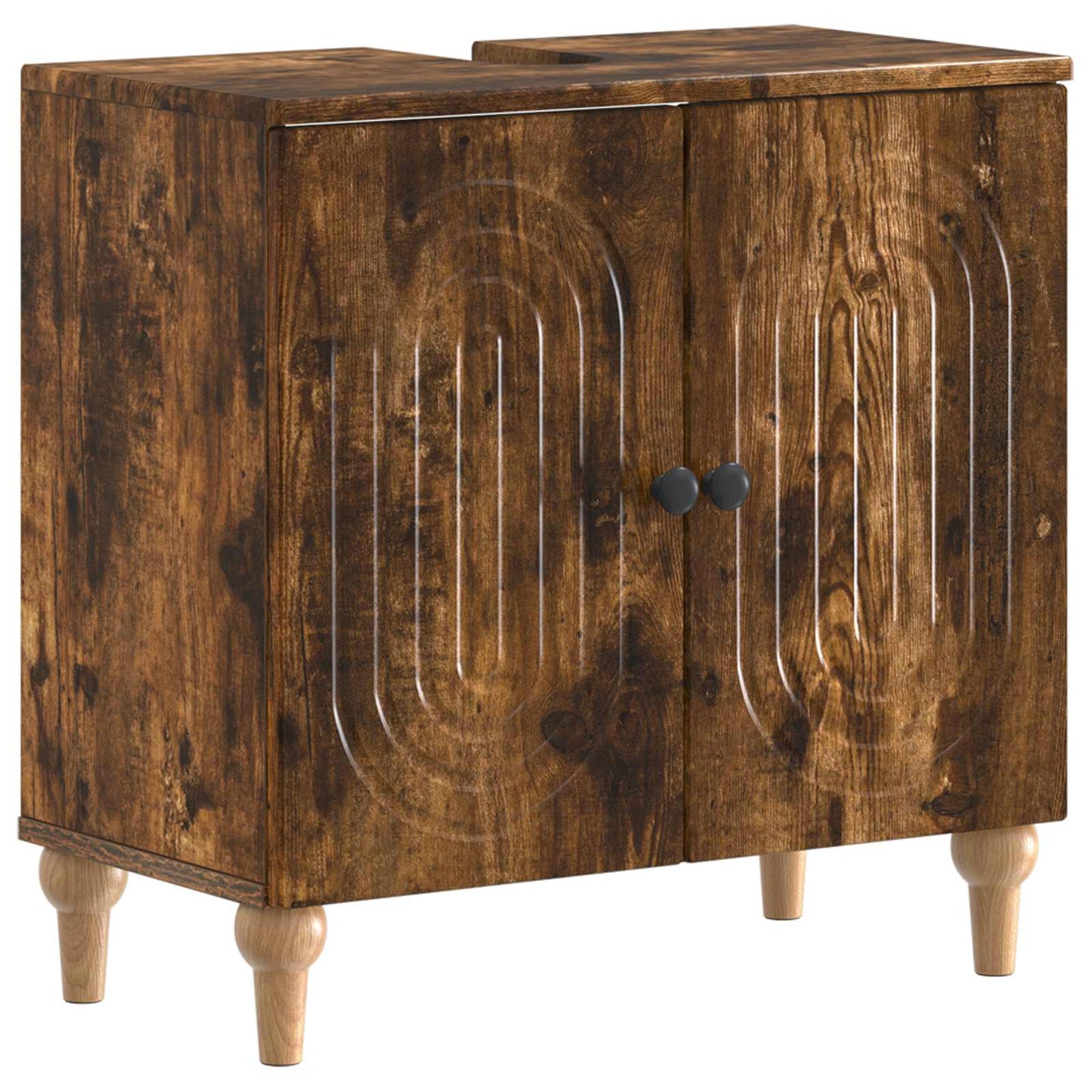 vidaXL Bathroom Sink Cabinet ALKMAAR Smoked Oak 59.5 x 31.5x 59 cm 2