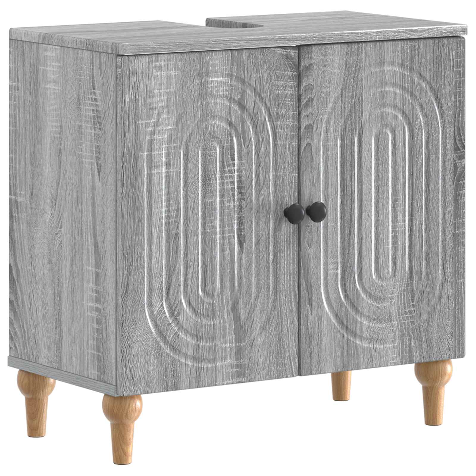 vidaXL Bathroom Sink Cabinet ALKMAAR Grey Sonoma 59.5 x 31.5x 59 cm 2