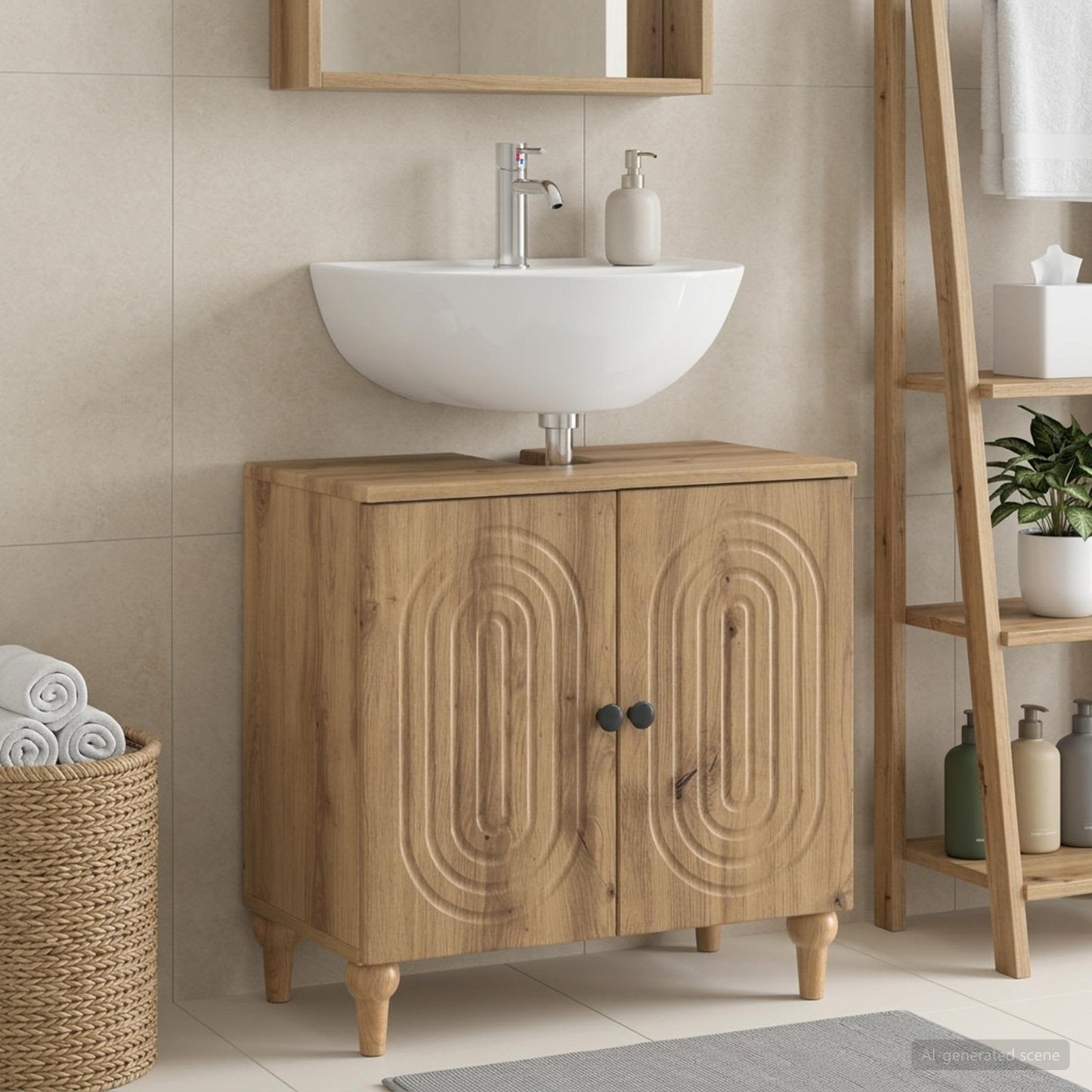 vidaXL Bathroom Sink Cabinet ALKMAAR Artisan Oak 59.5 x 31.5x 59 cm 1
