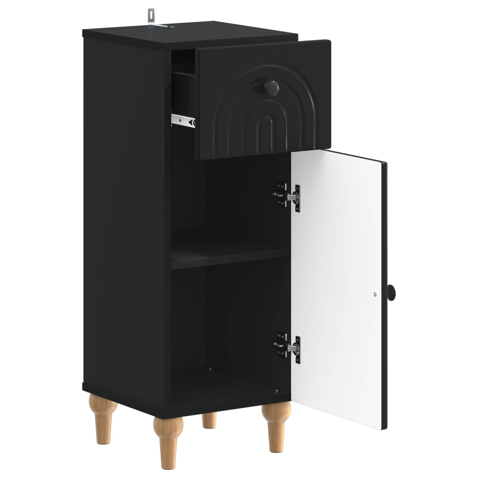 vidaXL Bathroom Storage Cainet ALKMAAR Black 30 x 31 x 80 cm 3